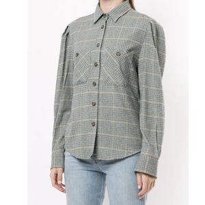 Isabel Marant Gray Plaid Button Down Shirt